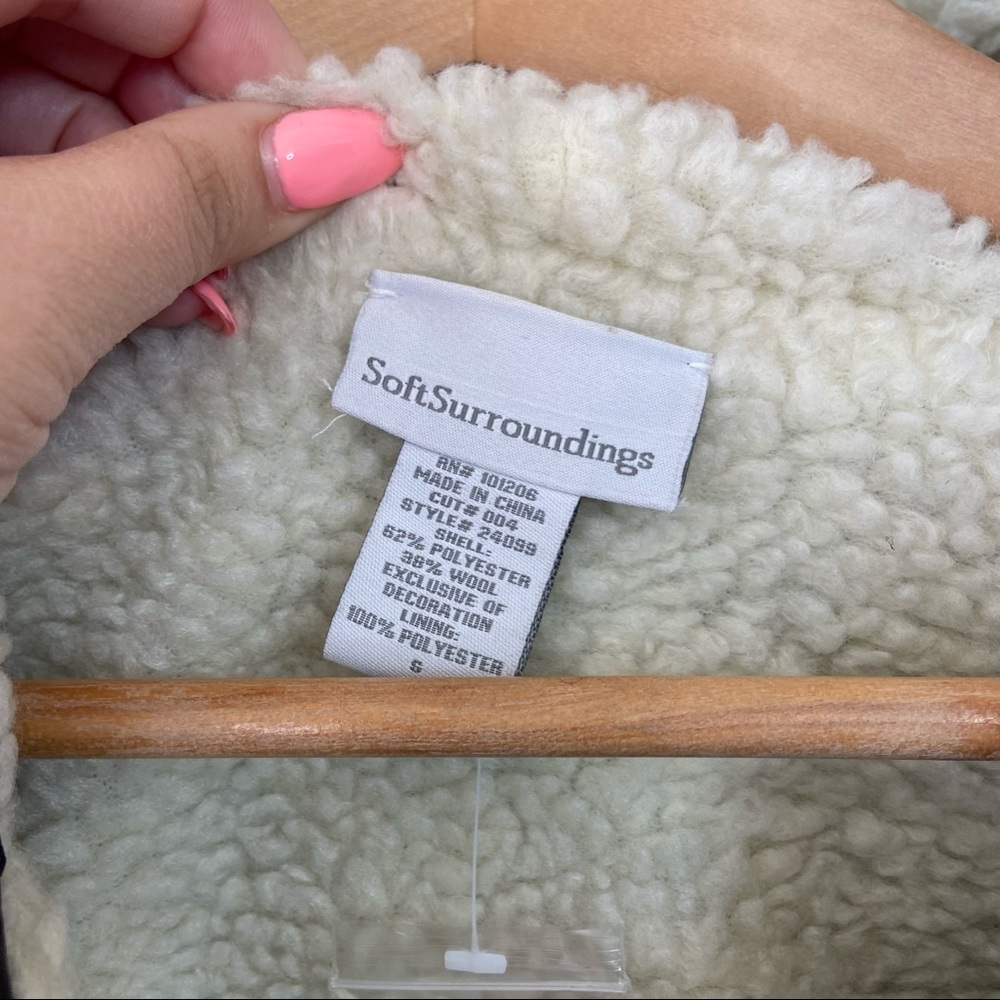 Soft Surroundings Button Up Shearling Wool Coat - image 4